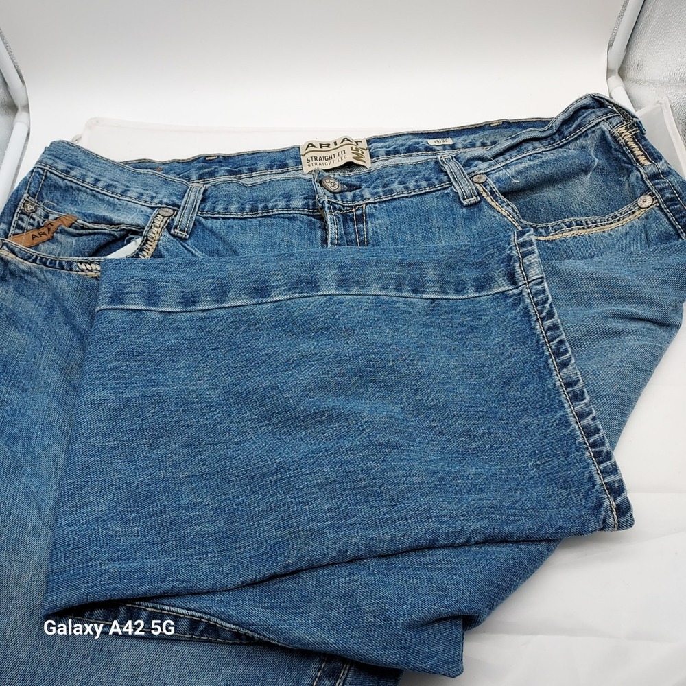 Ariat M5 Ridgeline Straight Leg Jeans Mens 44x30 Gambler Wash 10012703 Blue